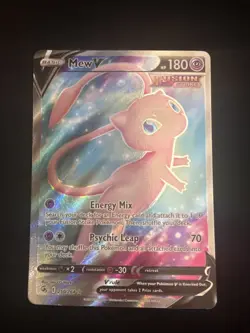 Pokemon TCG Swsh08 Fusion Strike Mew V 250/264 Ultra Rare Full Art Holo - Image 1