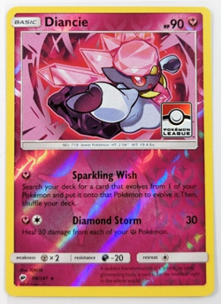 Pokemon TCG Diancie Burning Shadows 94/147 League Promo Reverse Holo LP - Image 1