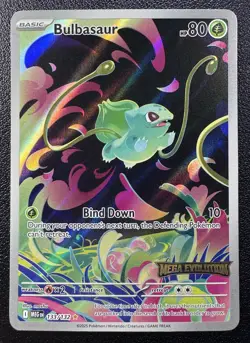 Pokemon Bulbasaur Mega Evolution Stamped Illustration Rare IR Holo Promo 133/132 - Image 1