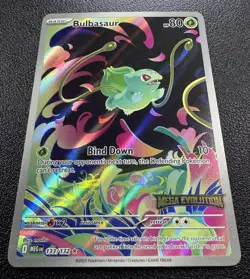 Pokemon Bulbasaur Mega Evolution Stamped Illustration Rare IR Holo Promo 133/132 - Image 2