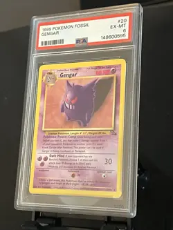 1999 Pokemon Fossil Gengar #20 NON-HOLO PSA 6 - Image 2