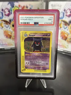 PSA 9 Gengar 13/165 Expedition E Series 2002 Pokemon Holo MINT + GradedGuard - Image 1