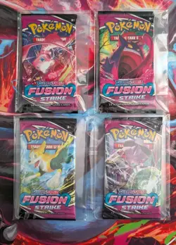 Pokemon Sealed Full Art Bundle: Sword & Shield Fusion Strike (4 Packs) - Image 1