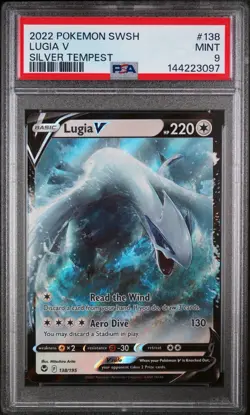 2022 Pokemon SWSH Lugia V Silver Tempest PSA Mint 9 - Image 3