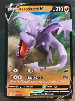 Aerodactyl V 092/196 Holo V Rare Lost Origin NM/M Pokemon - Image 1
