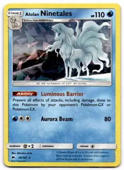 Alolan Ninetales (Cracked Ice Holo) 28/147 Holo Deck Exclusives Pokemon Holo LP - Image 1