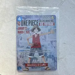 Bandai Namco One Piece CCG Monkey.D.Luffy P-055 US Voyage Promo Character Card - Image 1