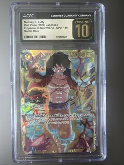 One Piece CCG Monkey.D.Luffy SEC OP09-119 Japanese CGC Pristine 10 - Image 1