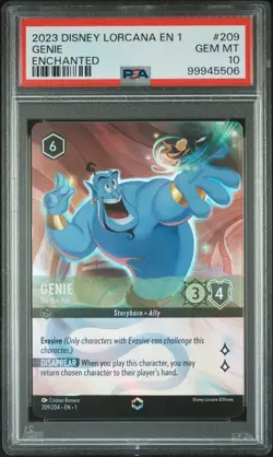 2023 DISNEY LORCANA EN 1-THE FIRST CHAPTER ENCHANTED GENIE - ON THE JOB PSA 10 - Image 1