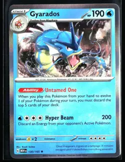 2023 Scarlet & Violet - 151 Gyarados #130 Holo Rare Pokemon Card - Image 1