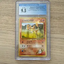 CGC 9.5 MINT+ Blaine's Charmander Gym Heroes 1st Edition 61/132 Pokemon Card - Image 1
