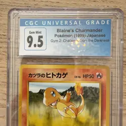 CGC 9.5 MINT+ Blaine's Charmander Gym Heroes 1st Edition 61/132 Pokemon Card - Image 2