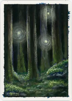 Signed MTG 4th Ed. WILL O' the WISP Artist Proof, Jesper Myrfors, Painted Back - Image 1