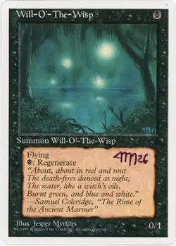 Signed MTG 4th Ed. WILL O' the WISP Artist Proof, Jesper Myrfors, Painted Back - Image 2
