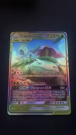 Pokemon TCG Celebi & Venusaur GX Holo Ultra Rare Card Team Up 1/181 NM Condition - Image 1