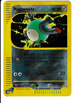 Magnemite Reverse Holo 52/147 Aquapolis English Pokemon TCG MP - Image 1