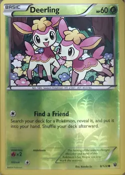 Pokemon Fates Collide Reverse Holo Deerling 8/124 C NM - Image 1