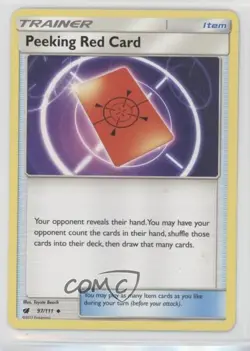 Peeking Red Card Pokemon Sun & Moon Crimson Invasion #97 - Image 1
