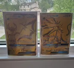 Nintendo Lunala GX & Solgaleo GX Full Art Holo Hidden Fates Pokemon TCG Lot of 2 - Image 1