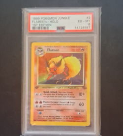 Pokemon Flareon Jungle 1st Edition Holo PSA 6 3/64 1999 English - Image 1