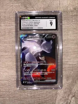 ✨ Team Rocket's Mewtwo EX 237/193 Special Art Rare Holo Pokemon CGC 9 Mint ✨ - Image 1