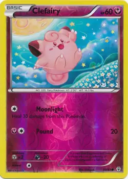 Moderately Played, English - 1 x Pokemon Clefairy - 50/83 - Common - Reverse Hol - Image 1