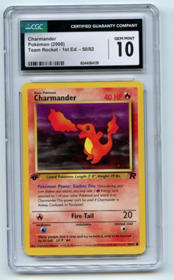 2000 Pokemon Team Rocket - 1st Edition Charmander 50/82 CGC GEM MINT 10 - Image 1