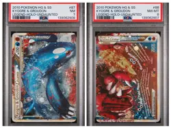 2010 POKEMON HG & SS KYOGRE & GROUDON LEGEND HOLO UNDAUNTED 87 / 88 PSA 7 PSA 8 - Image 1