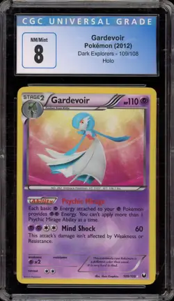 Pokemon Gardevoir Dark Explorers Secret Rare Holo #109 CGC 8 - Image 1
