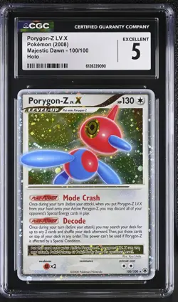 CGC 5 Porygon-z LV.X 100/100 Holo Majestic Dawn Pokemon Card - Image 1
