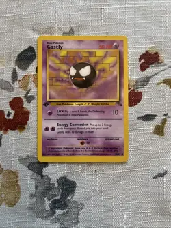 Gastly 33/62 - Vintage 1999 Fossil Set LP & Near Mint Authentic Pokemon Card - Image 1