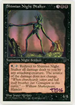 Signed MTG Chron. Ed. Shimian Night Stalker Artist Proof, Jesper Myrfors - Image 2