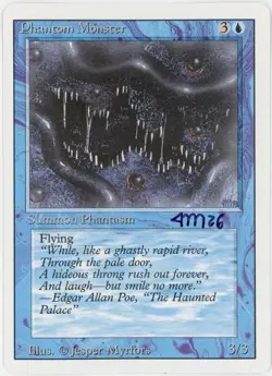Signed MTG Rev. Ed. Phantom Monster Artist Proof, Jesper Myrfors, Painted Back - Image 2