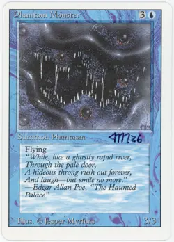 Signed MTG Rev. Ed. Phantom Monster Artist Proof, Jesper Myrfors, Painted Back - Image 2