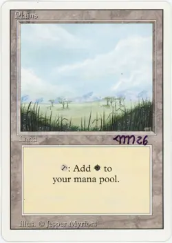 Signed MTG Revised Ed. Plains Artist Proof, Jesper Myrfors, Painted Back - Image 2