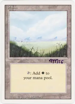 Signed MTG Revised Ed. Plains Artist Proof, Jesper Myrfors, Painted Back - Image 2