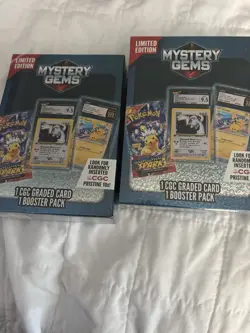 Mystery Gems Pokemon TCG CGC Graded Card Box Lot of 2 Pikachu Lugia - Image 1