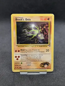 Brock's Onix 21/132 Rare Gym Heroes Set Pokemon Card WOTC Played - Image 1