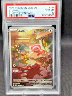 Stufful #154 PSA 10 GEM MINT Illustration Rare 2025 Pokemon Mega Evolution - Image 1