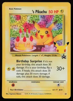 Birthday Pikachu 24 Celebrations: Classic Collection Pokemon NM - Image 1