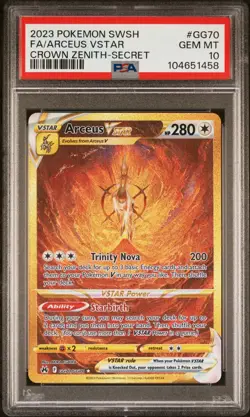 POKEMON 2023 Crown Zenith Full Art Secret Rare ARCEUS VSTAR #GG70 PSA 10 Gem - Image 1