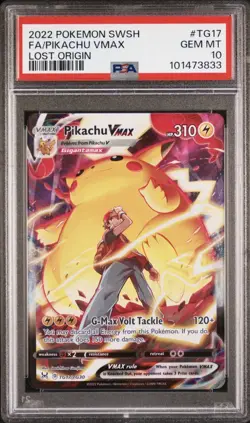 2022 Pokemon SWSH11 #TG17 Pikachu VMAX Lost Origin PSA 10 - Image 1