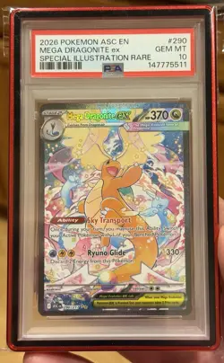 2026 Pokemon Mega Dragonite ex 290/217 Ascended Heroes SIR EN PSA 10 GEM MINT - Image 1
