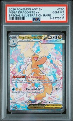 2026 Pokemon Mega Dragonite ex 290/217 Ascended Heroes SIR EN PSA 10 GEM MINT - Image 2