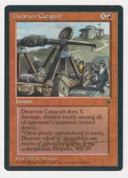 Gold Signed Dwarven Catapult HP Fallen Empires Artist Jeff A. Menges MTG Magic! - Image 1