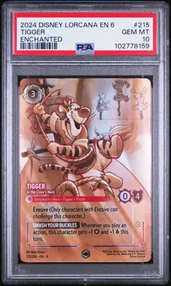 Disney Lorcana Tigger In the Crow's Nest Azurite Sea Enchanted #215 PSA 10 - Image 1