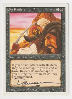 Signed Erg Raiders MP Revised Edition Artist Dameon Willich 1994 WOTC MTG Magic! - Image 1