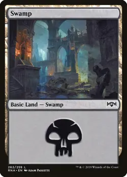 MTG Swamp (262) [Ravnica Allegiance] Lightly Played Magic - Image 1