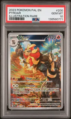 2023 POKEMON PAL EN-PALDEA EVOLVED ILLUSTRATION RARE #200 PYROAR PSA 10 - Image 1