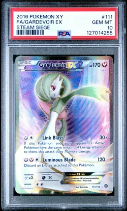 2016 POKEMON XY STEAM SIEGE #111 FULL ART/GARDEVOIR EX PSA 10 - Image 1